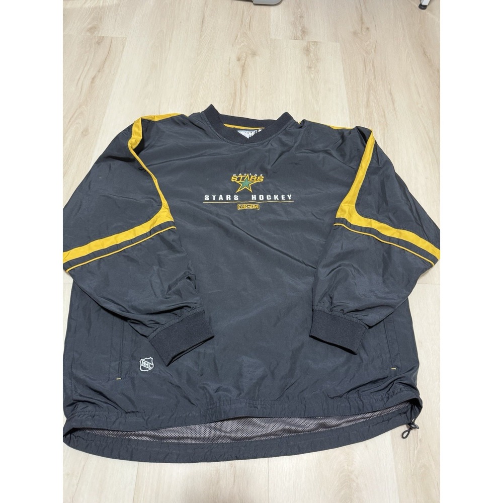 NHL Hockey Dallas Stars Pullover Black CCM Embroidered Jacket Men's Large